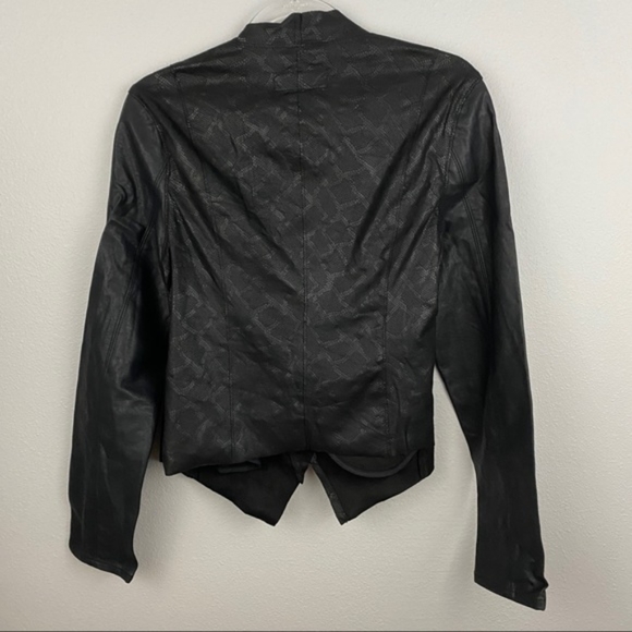 Blank NYC Black Venom Coated Jacket Snake Python Print - Picture 10 of 12